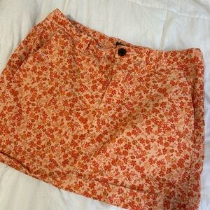 Wild Fable Floral Mini Skirt - Orange and Red